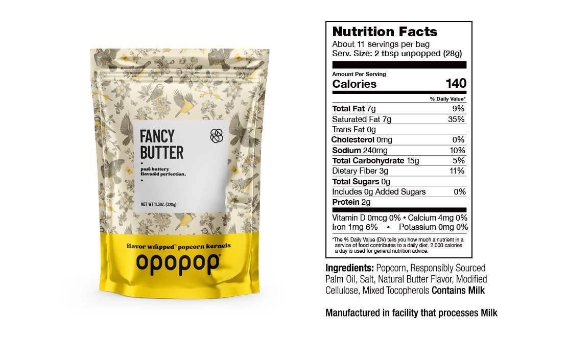 Fancy Butter Flavor-Wrapped Popcorn Kernels Bags