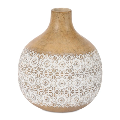 Wood & White Vase