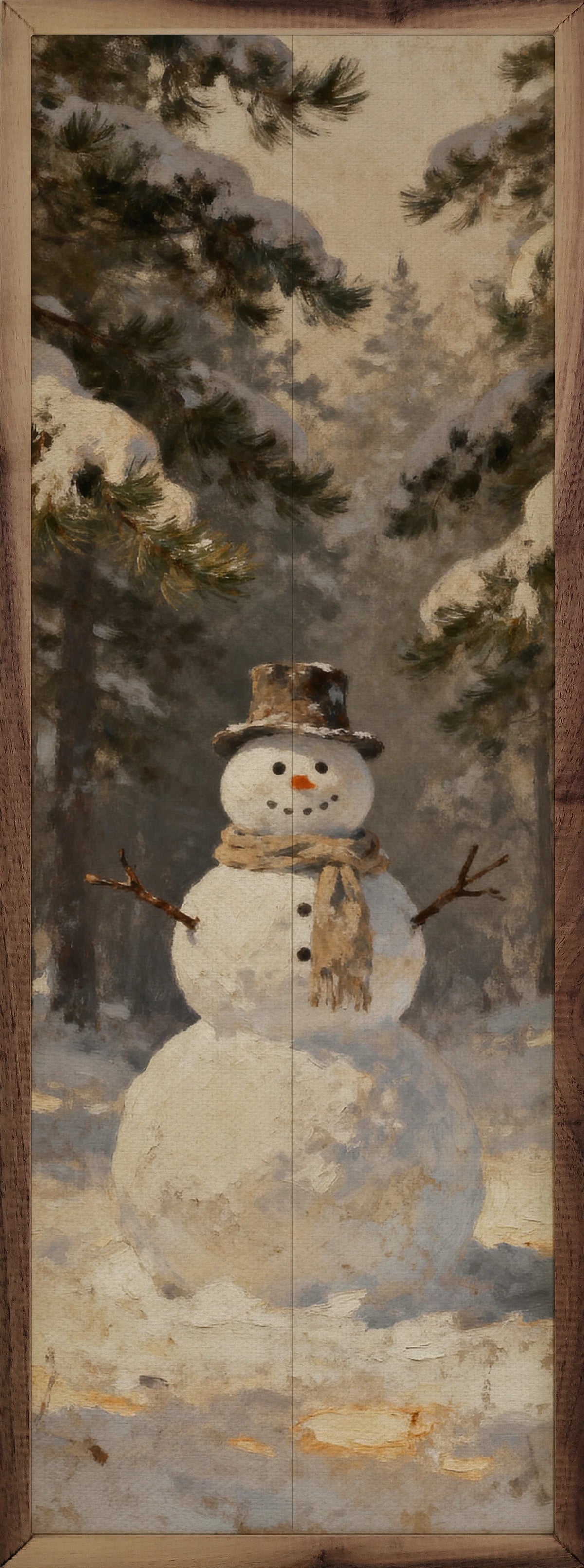 Snowman In The Woods Sign
