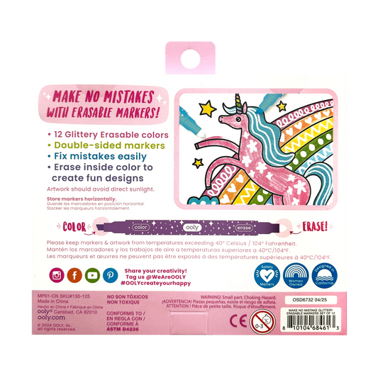 Make no Mistake! Glittery Erasable Markers