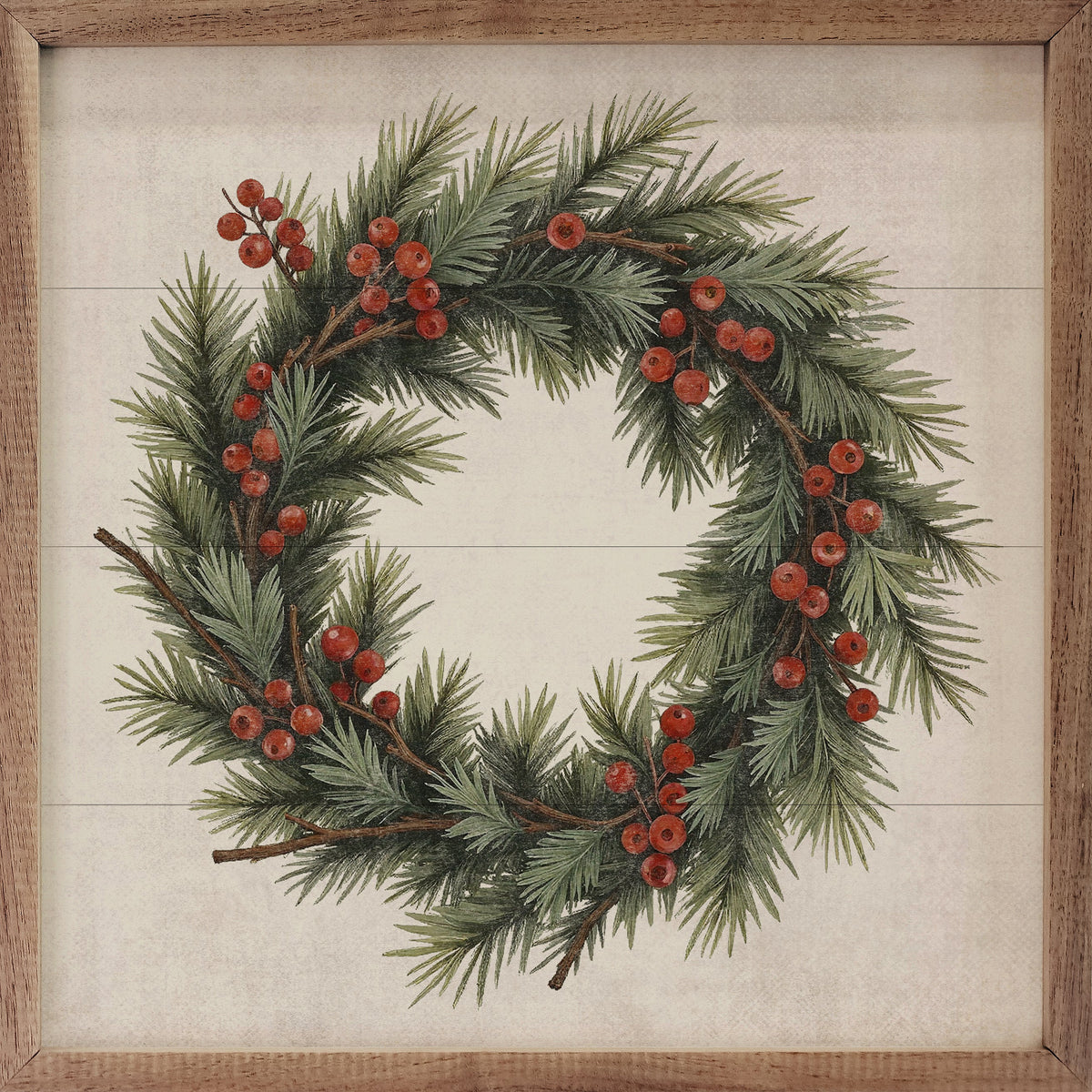 Berry Pine Wreath Sign