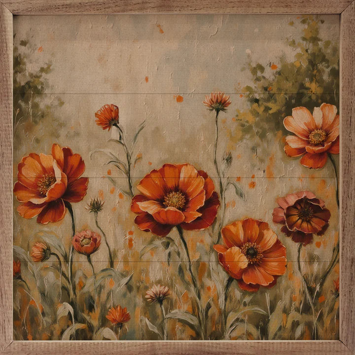 Orange Flowers Light Sign