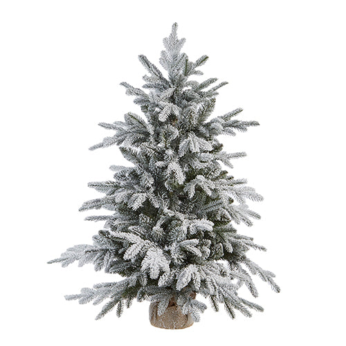 3.75' Flocked Tree in Burlap Bag