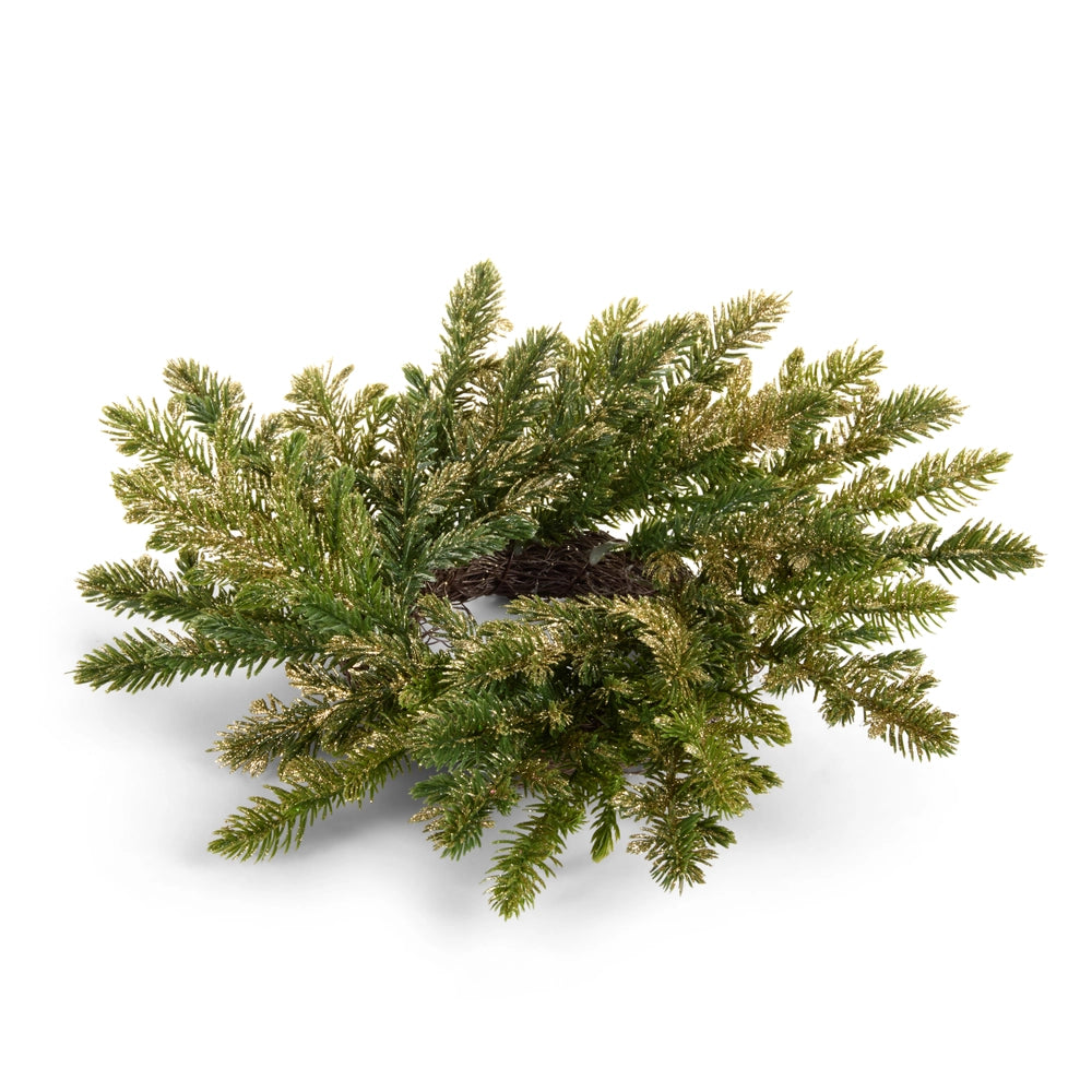 Gold Pine Mini Wreath Candle Ring