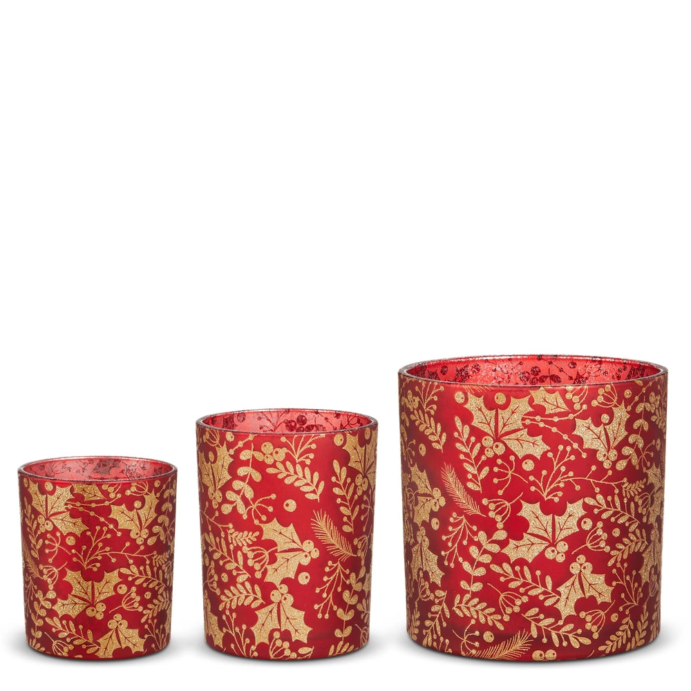 Red & Gold Holly Container