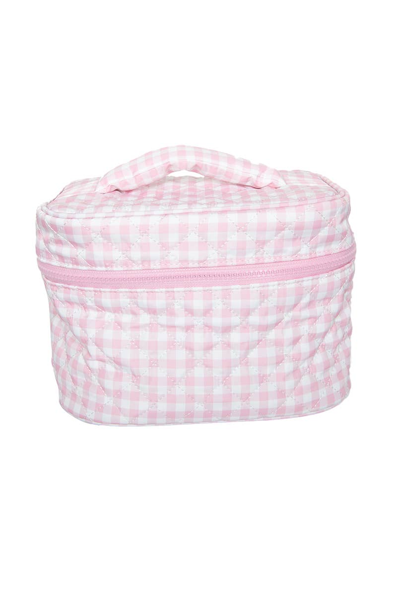 Light Pink Plaid Makeup Bag