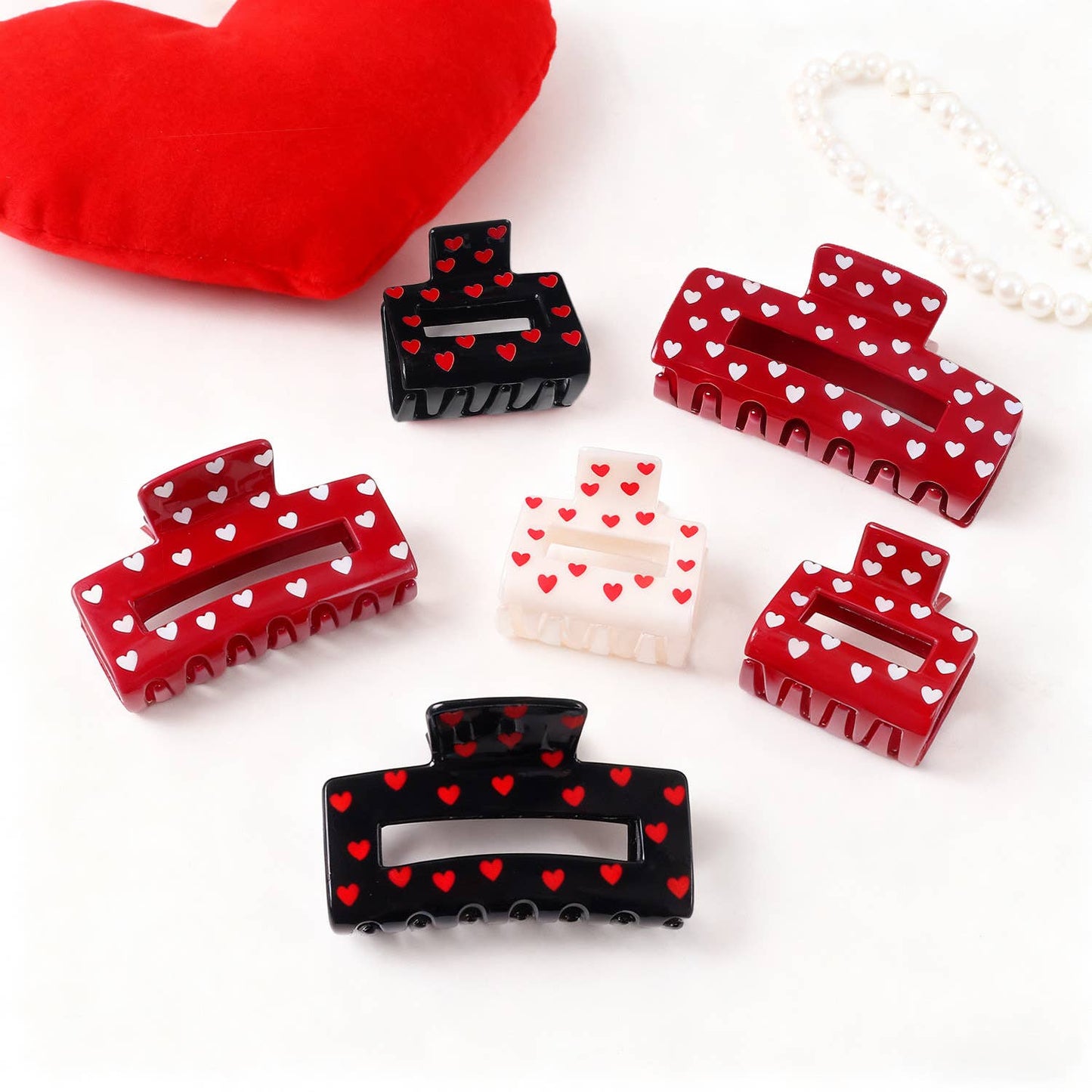 Red Heart Hair Clip