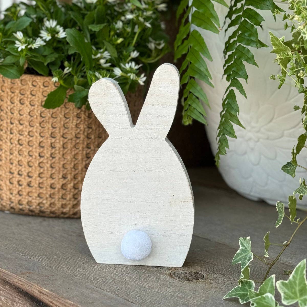 Small White Pom Bunny