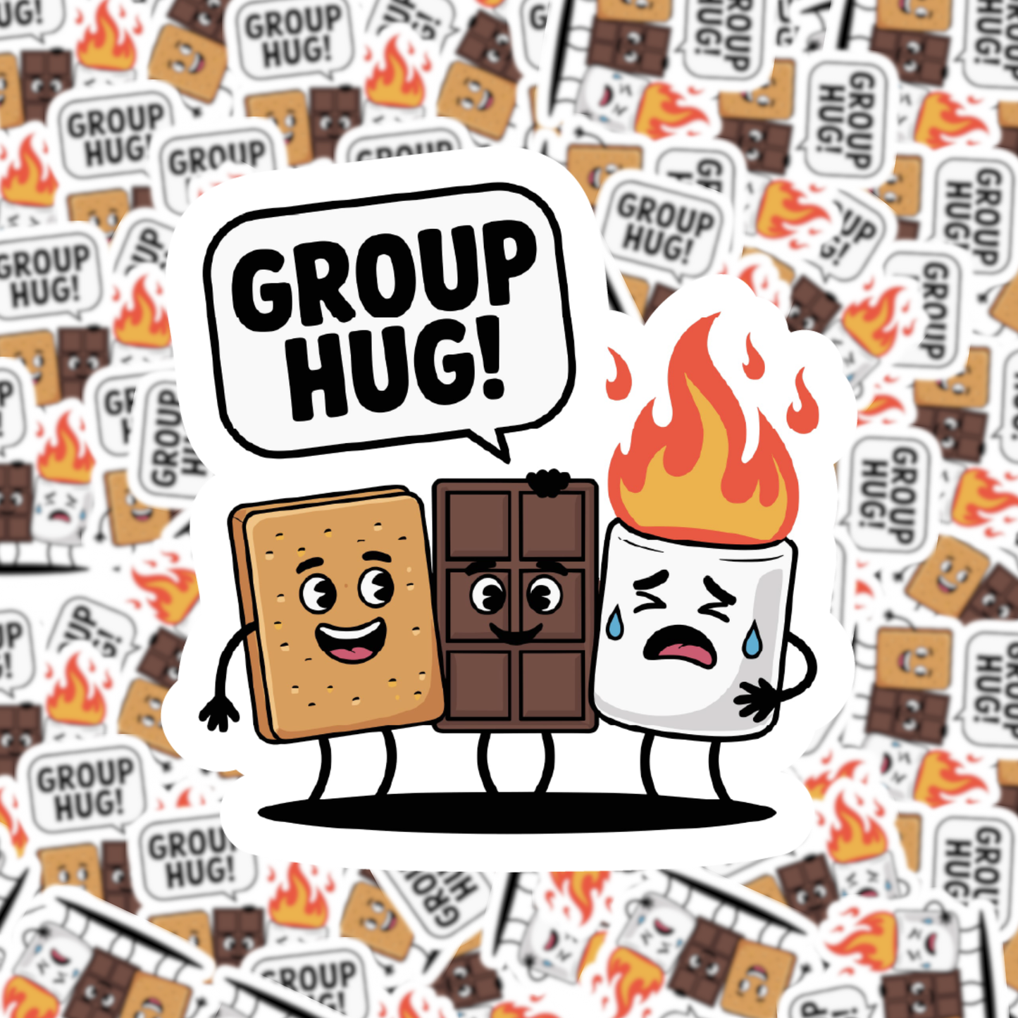 Group Hug S'mores Sticker