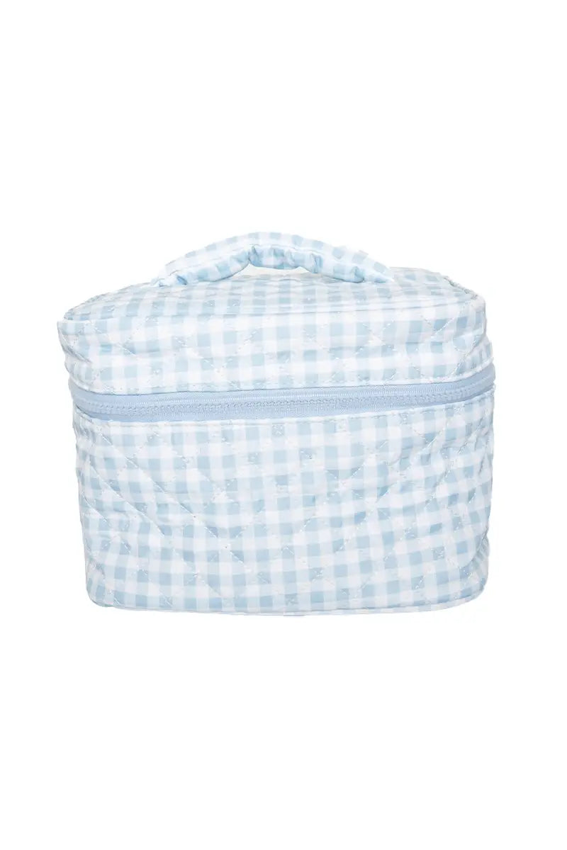 Light Blue Plaid Makeup Bag