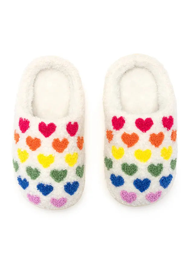 Kids Rainbow Heart Slippers