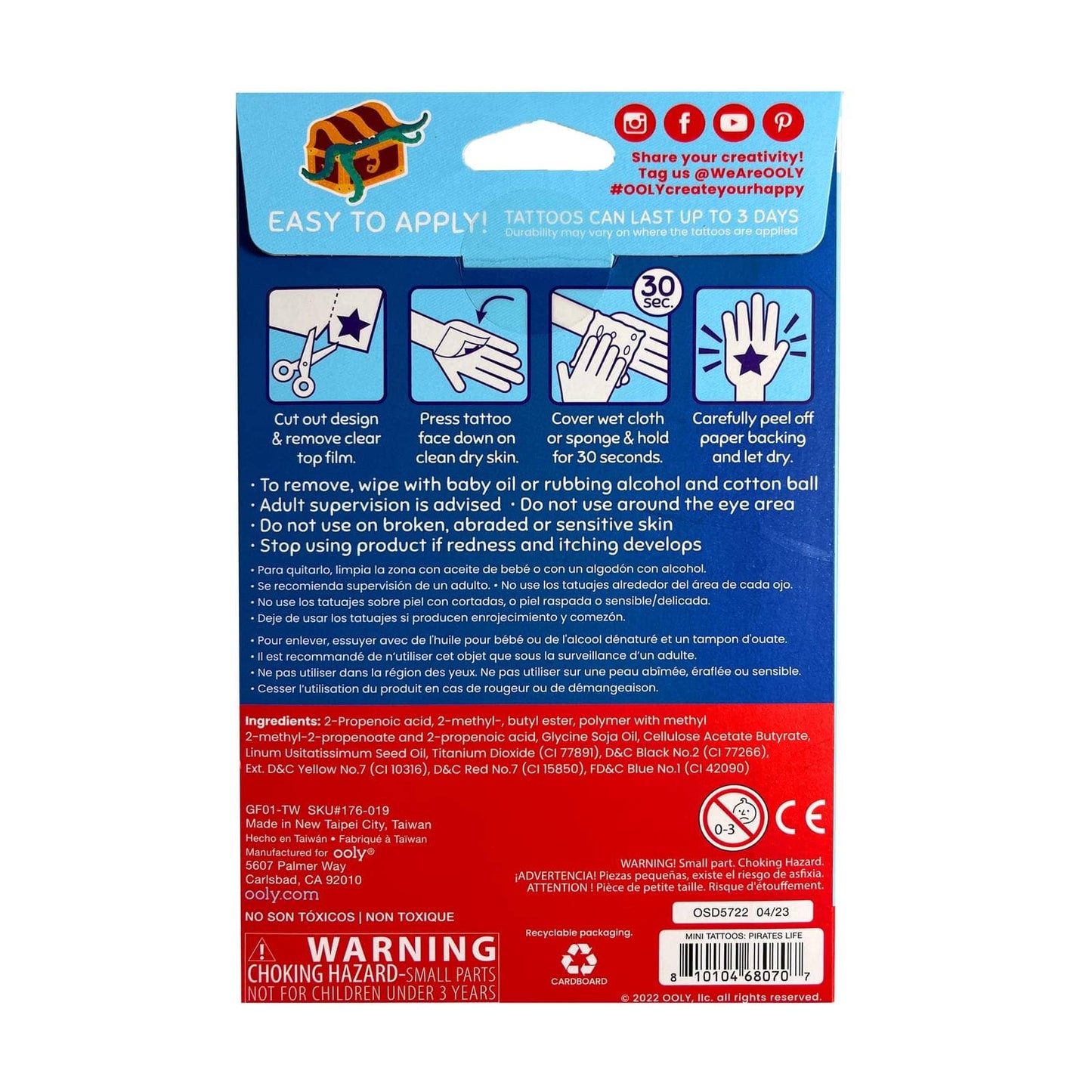 Mini Temporary Tattoos: Pirate's Life