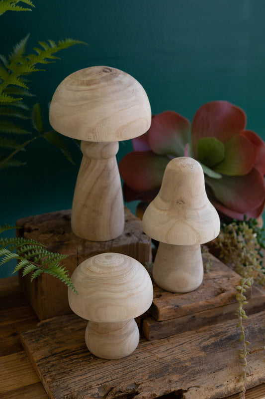 Natural Wood Mushrooms