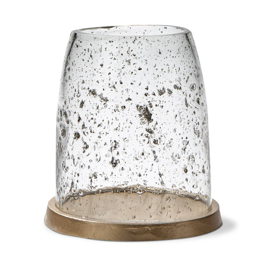 Pebble Glass & Metal Hurricane