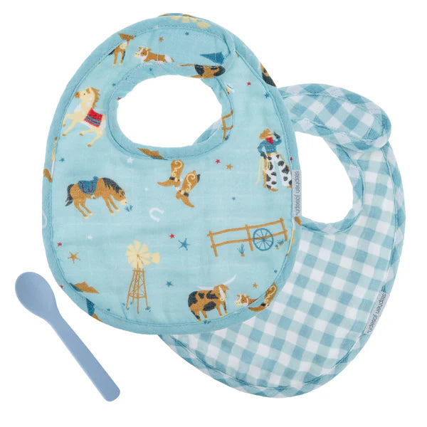 Western Muslin Bib Set