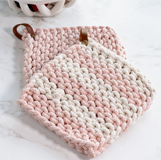 Pink Knit Potholder