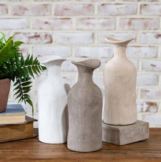 Fluted Earth Vases