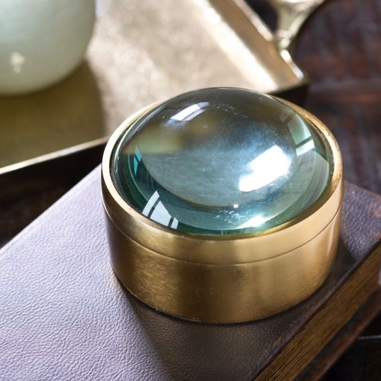 Gold Magnifying Glass Canister