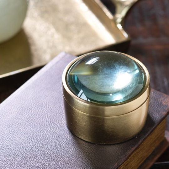 Gold Magnifying Glass Canister