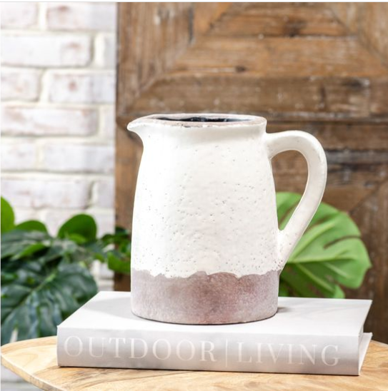 French White Vase with Handle