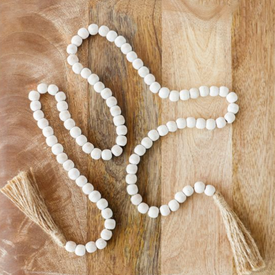 White Wooden Round Garland
