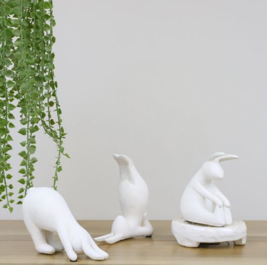 Resin Yoga Bunnies
