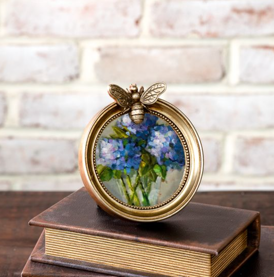 Round Antique Gold Bee Frame