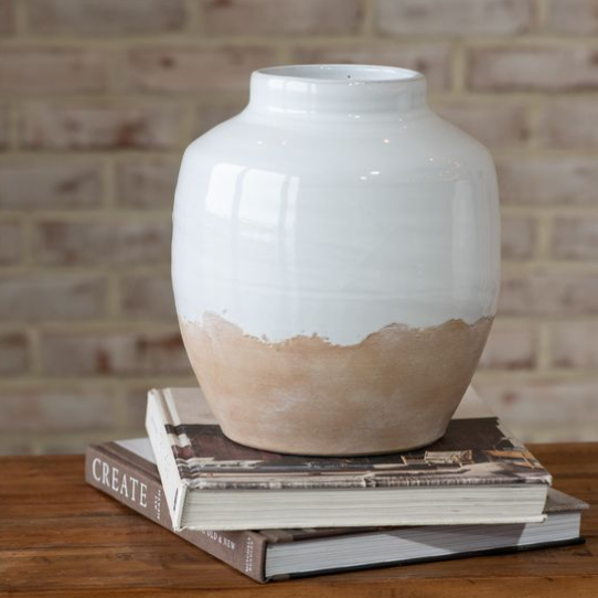 White Sand Round Vase