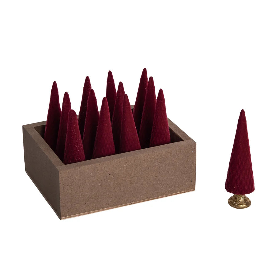 Mini Flocked Red Tree