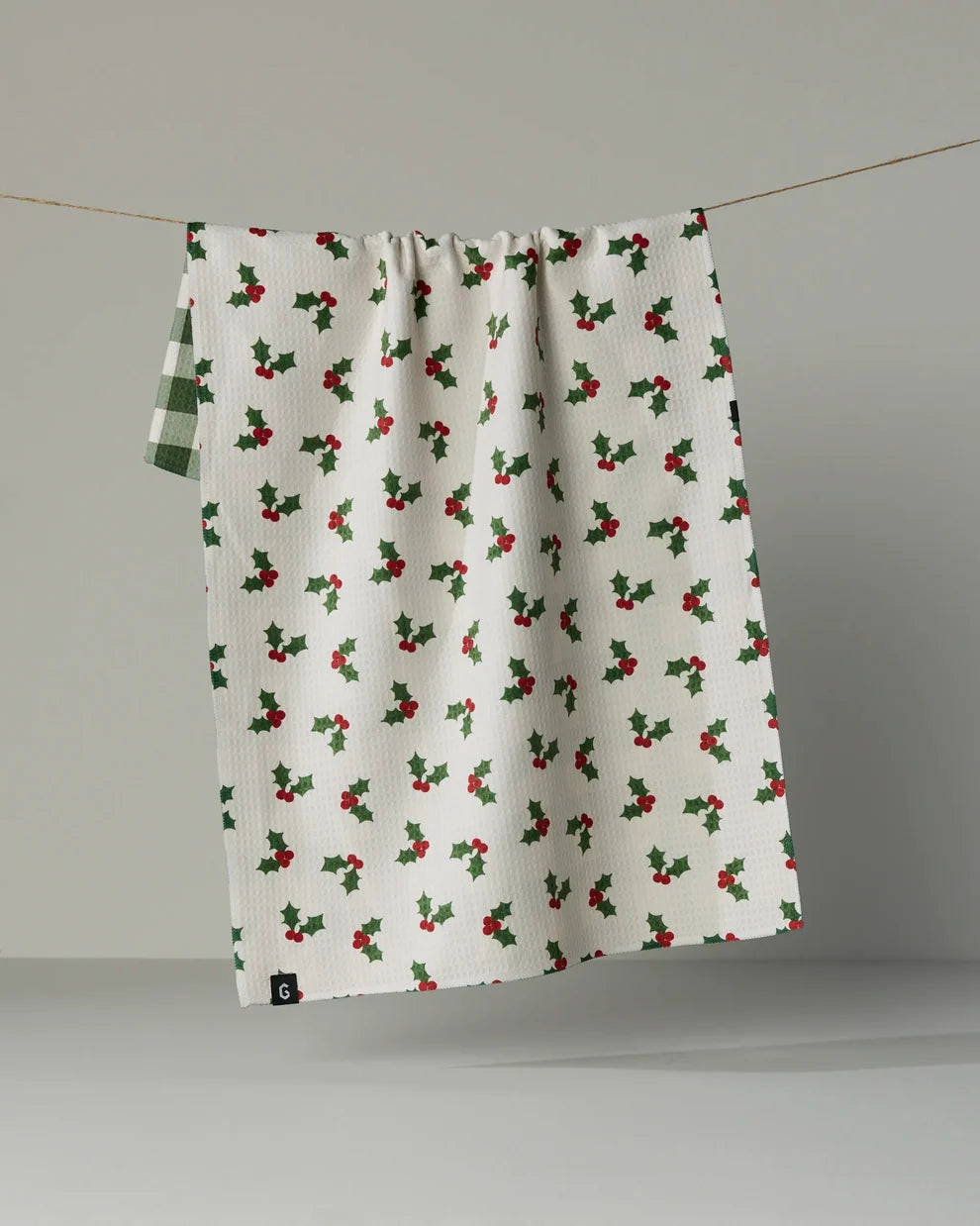 Holiday Holly Luxe Kitchen Tea Towel