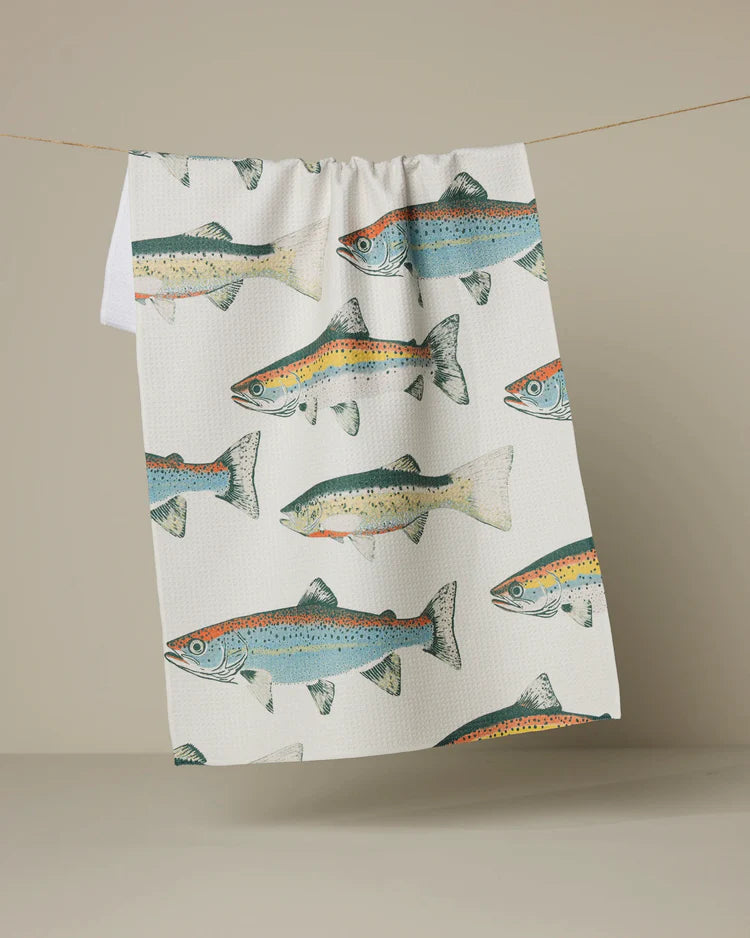 Hooked on Fishing Kitchen Tea Towel