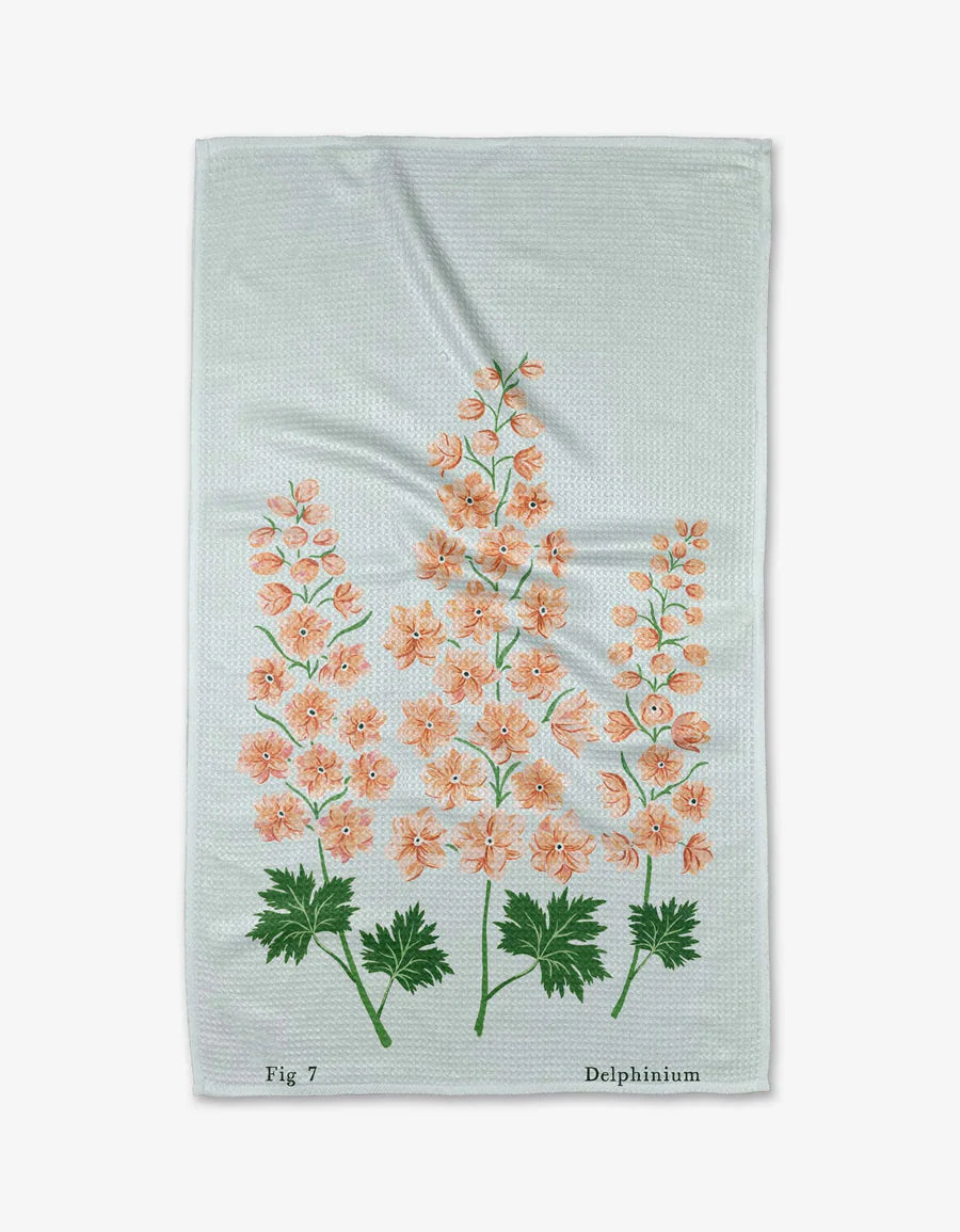 July Delphinium Kitchen Tea Towel