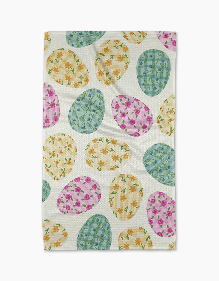 Colorful Easter Eggs Kitchen Tea Towel
