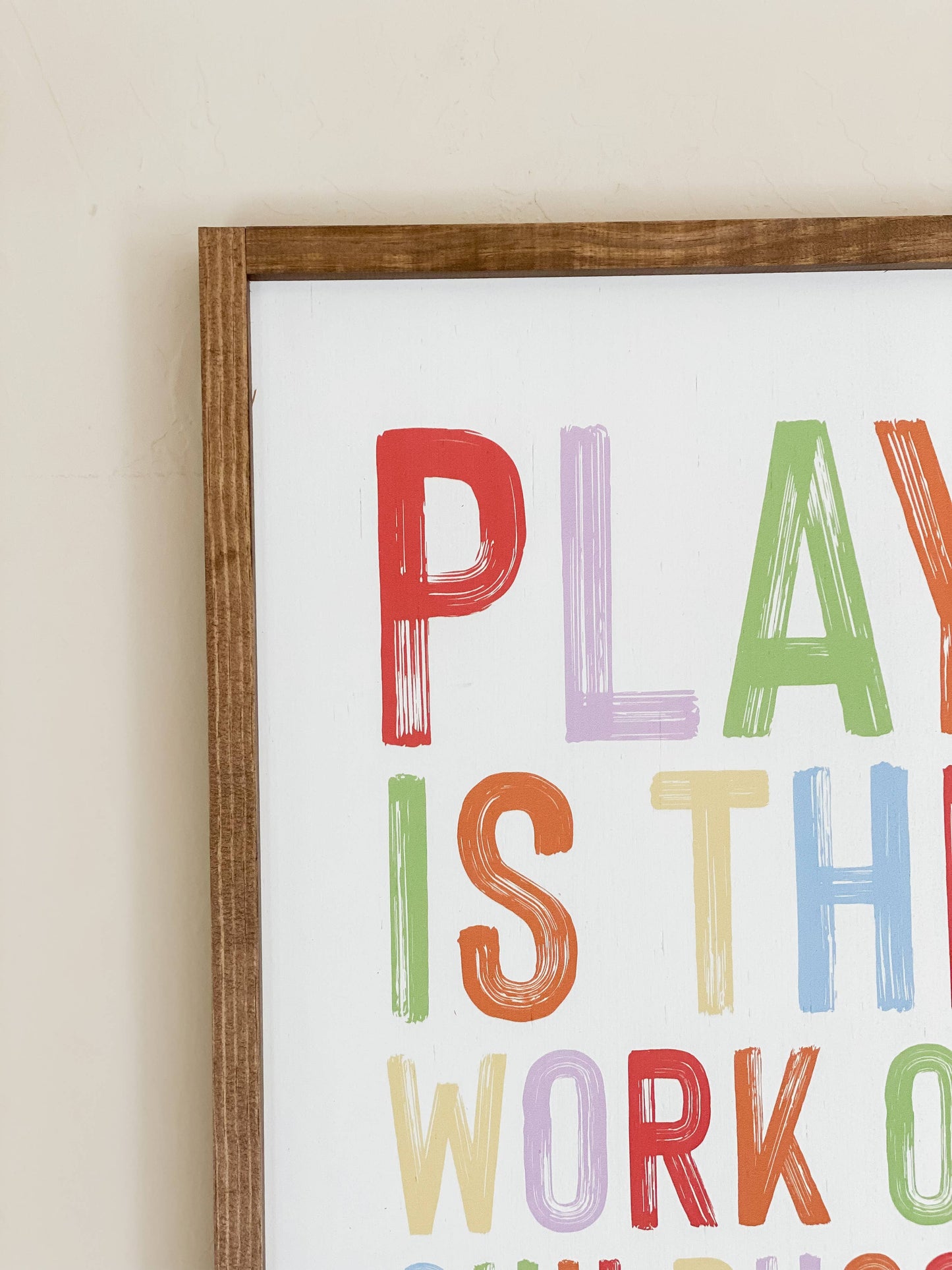 Play Is the Work Wall Sign