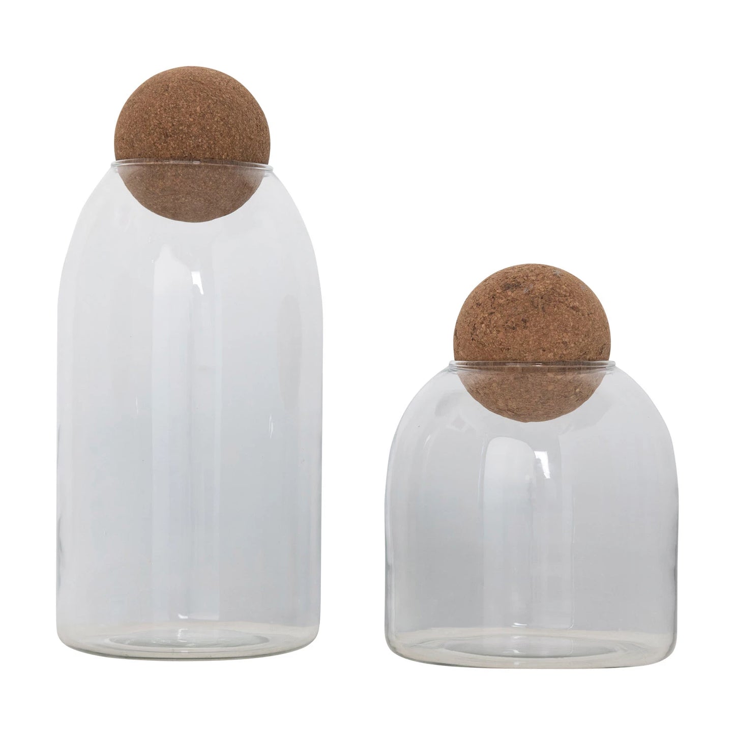Glass Jar with Cork Ball Lid