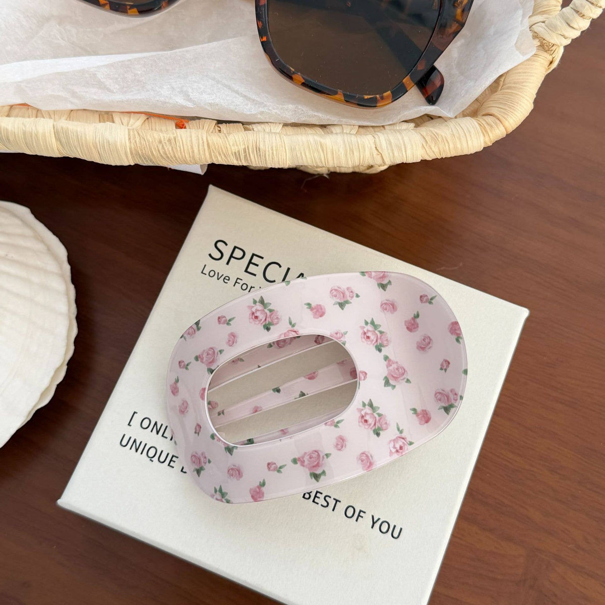 Rose Oval Hair Clip