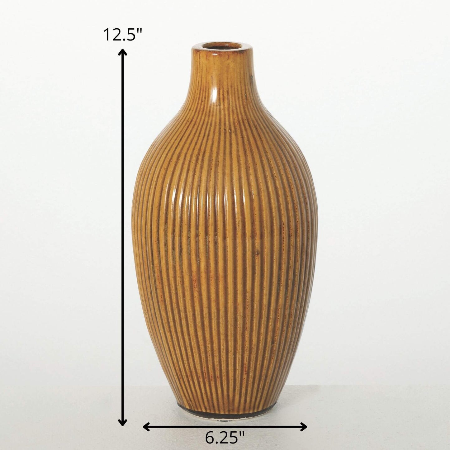 Amber Textured Bud Vase