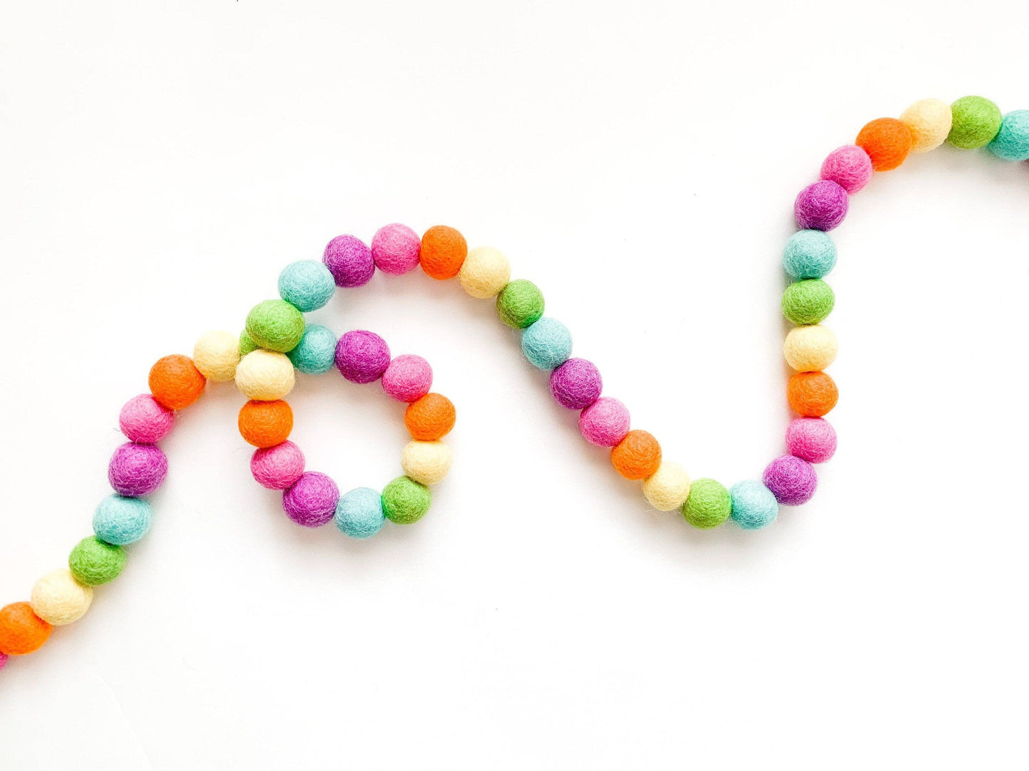 Summer Rainbow Felt Ball Garland