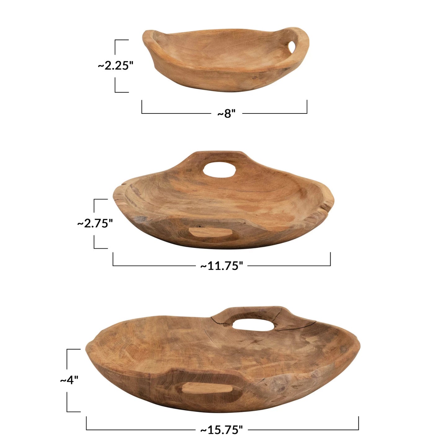 Teak Wood Bowl with Handle
