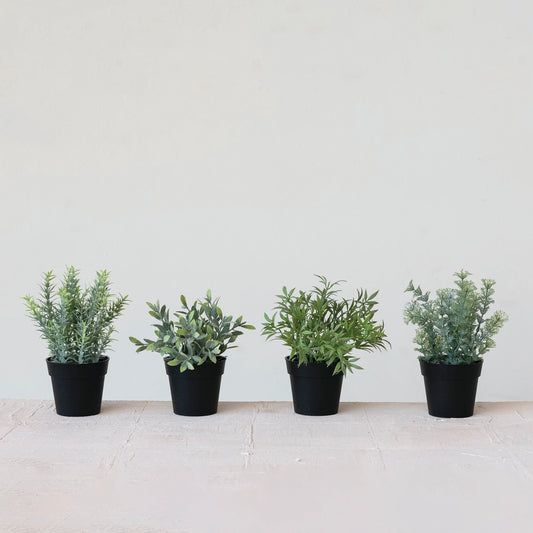 Faux Herbs Plant in Pot