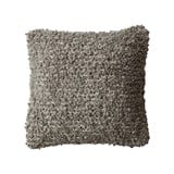 Brown Square Woven Cotton Blend Bouclé Pillow