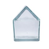 Recycled Glass House Shaped Jar with Lid