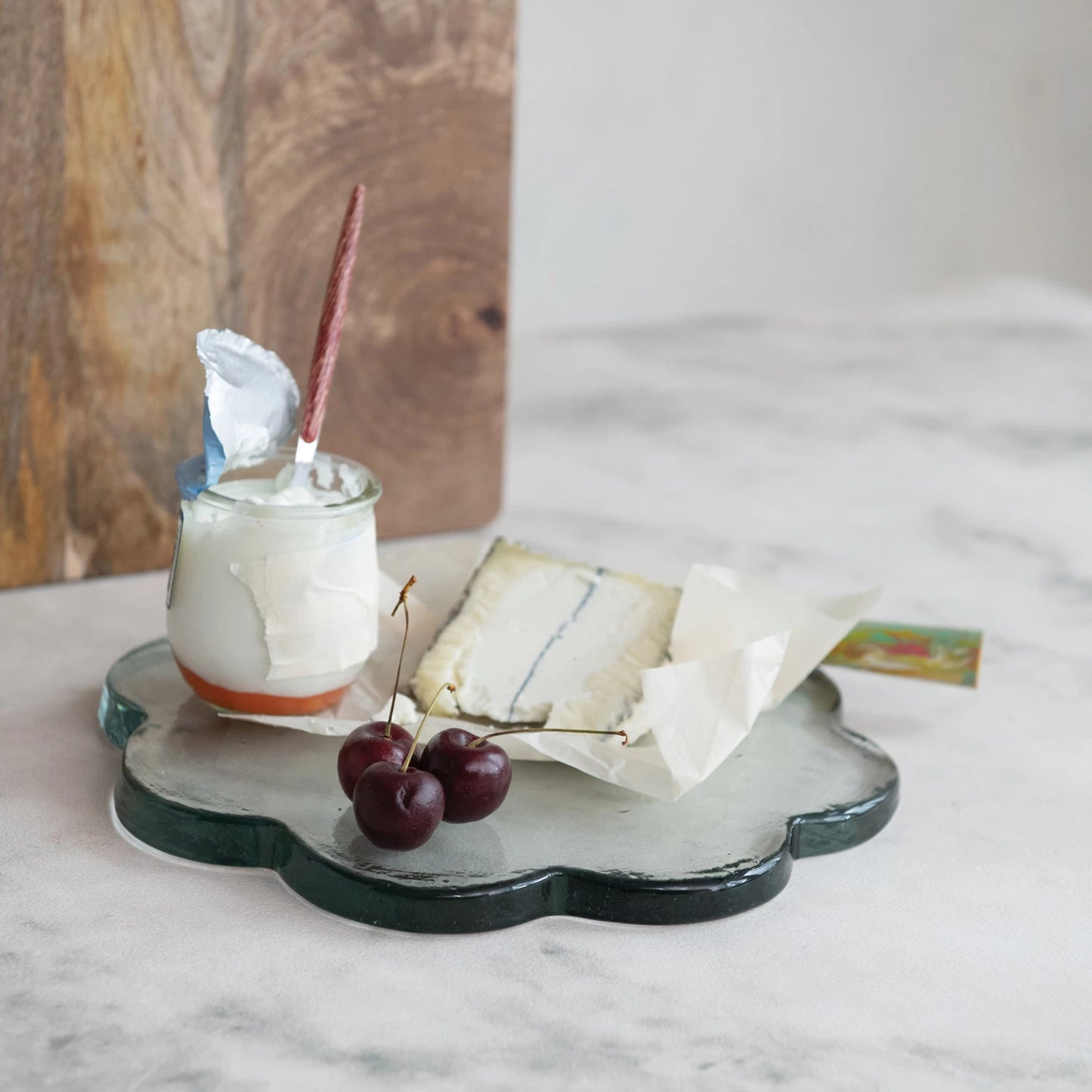 Pressed Glass Scalloped Serving Board