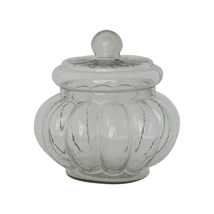 Ribbed Glass Jars with Lid
