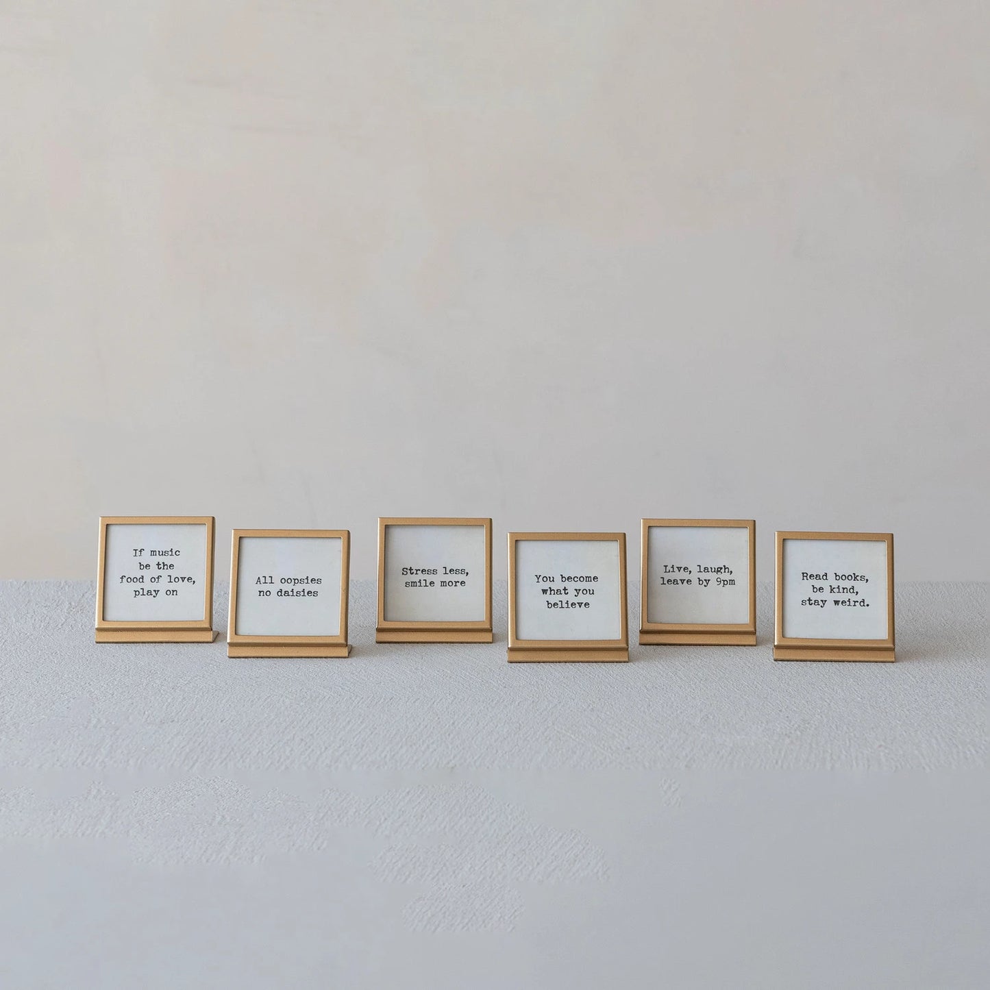 Metal & Glass Frame with Easel & Saying