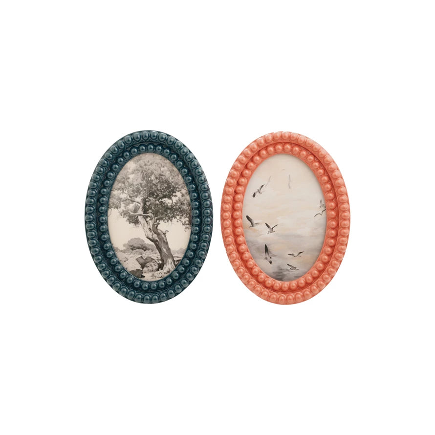 Oval Resin Bobbin Photo Frame