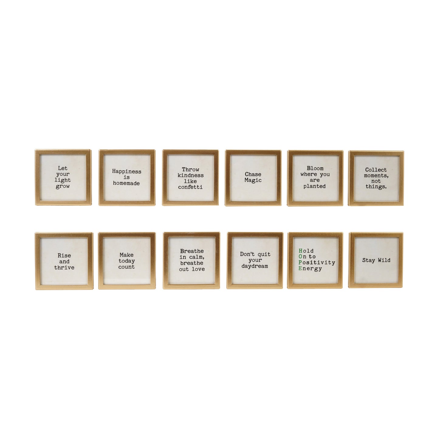 Metal & Glass Framed Magnet with Saying