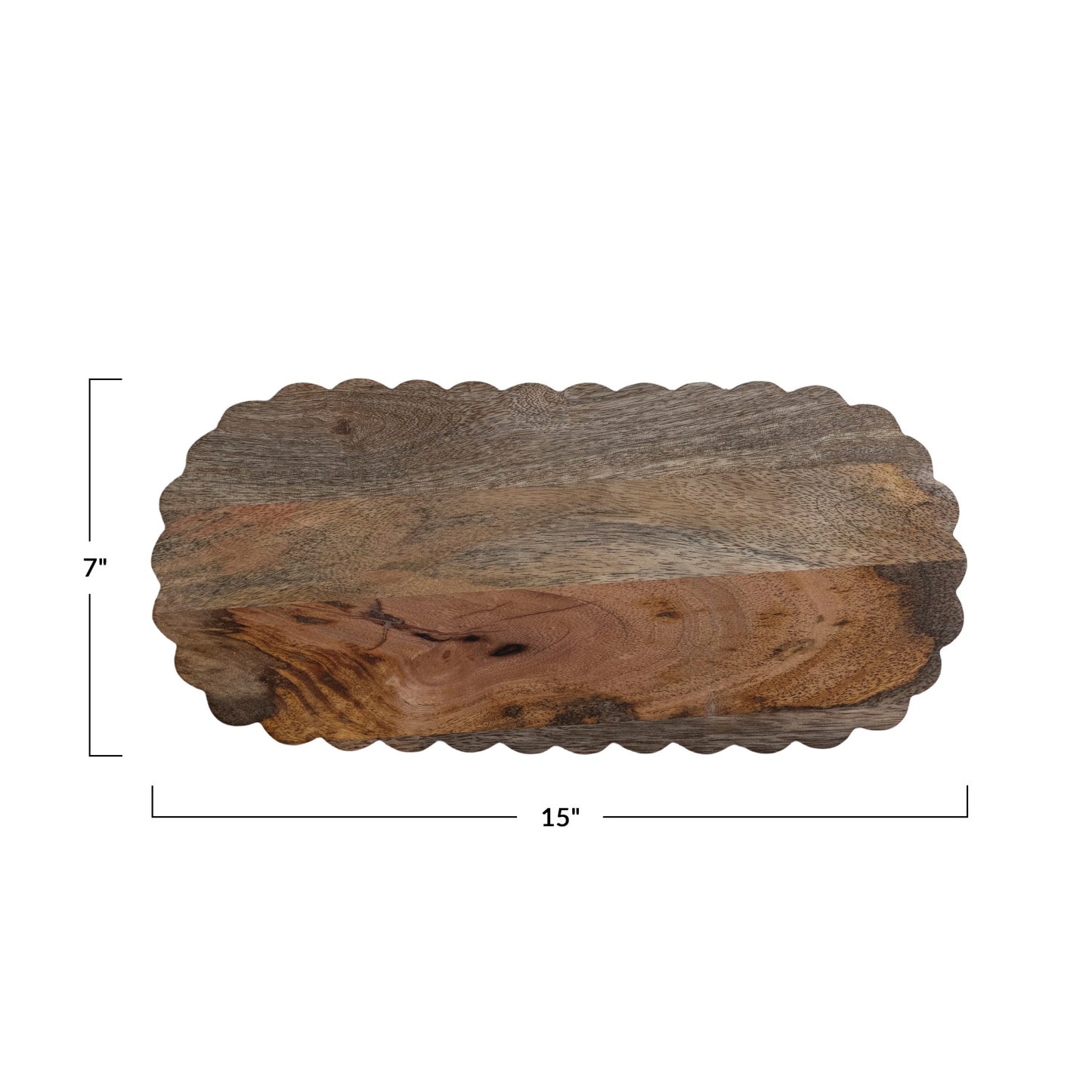 Oval Mango Wood Scalloped Cheese Serving Board
