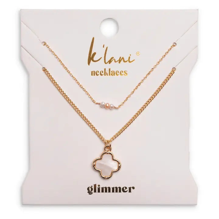 Glimmer Gold with Pearl Necklace Set