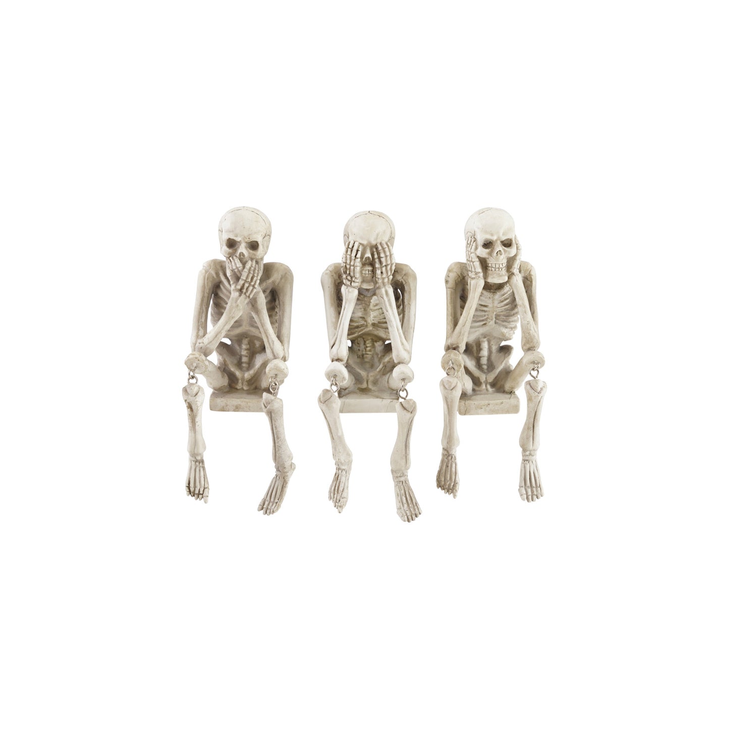 See/Hear/Speak No Evil Skeleton Shelf Sitter